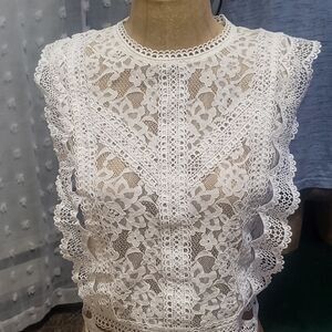 Elegant White Lace Top